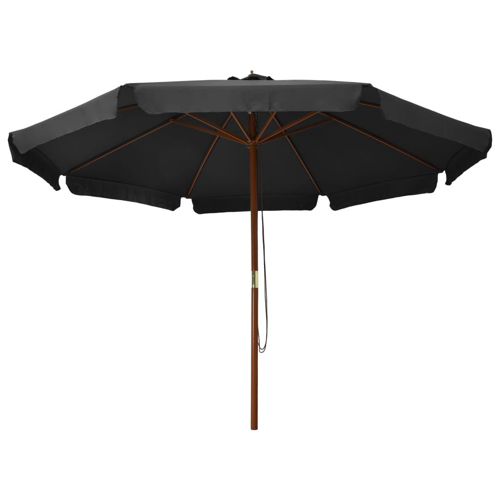 vidaXL Parasol z drewnianym drążkiem 330 cm antracytowy Zdjęcie produktu 