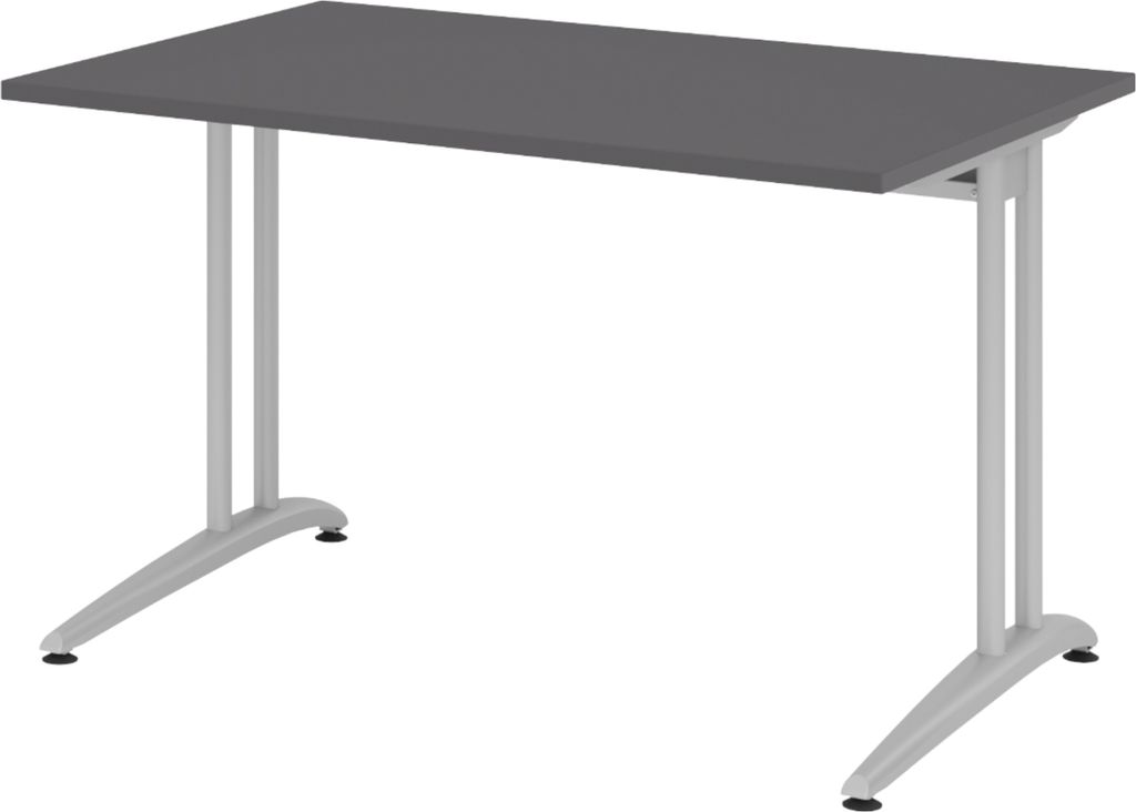 bümö Schreibtisch Serie-B - Größe: 160 x 80 cm, Nachbildung: Graphit