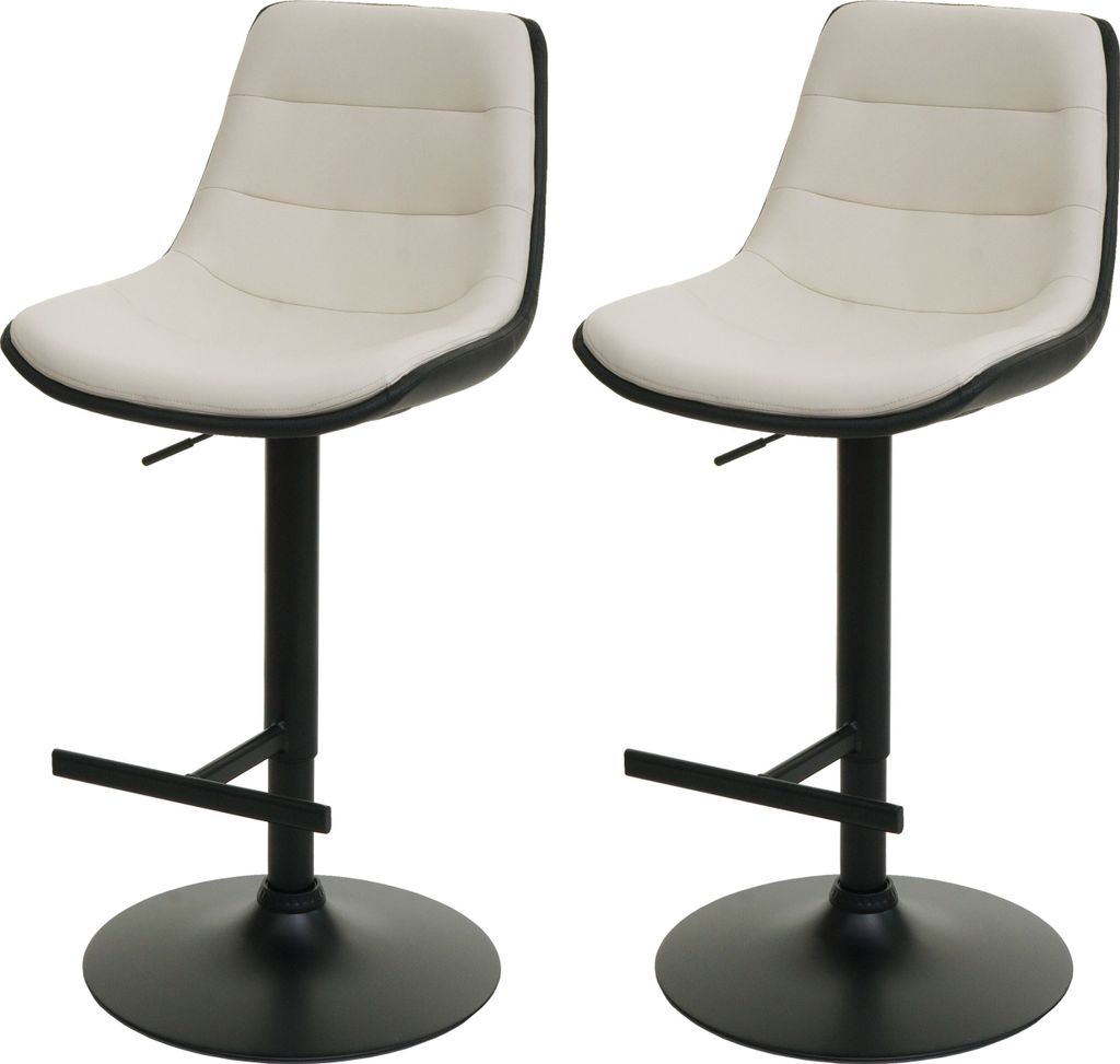 Two bar stools are shown against a white background.