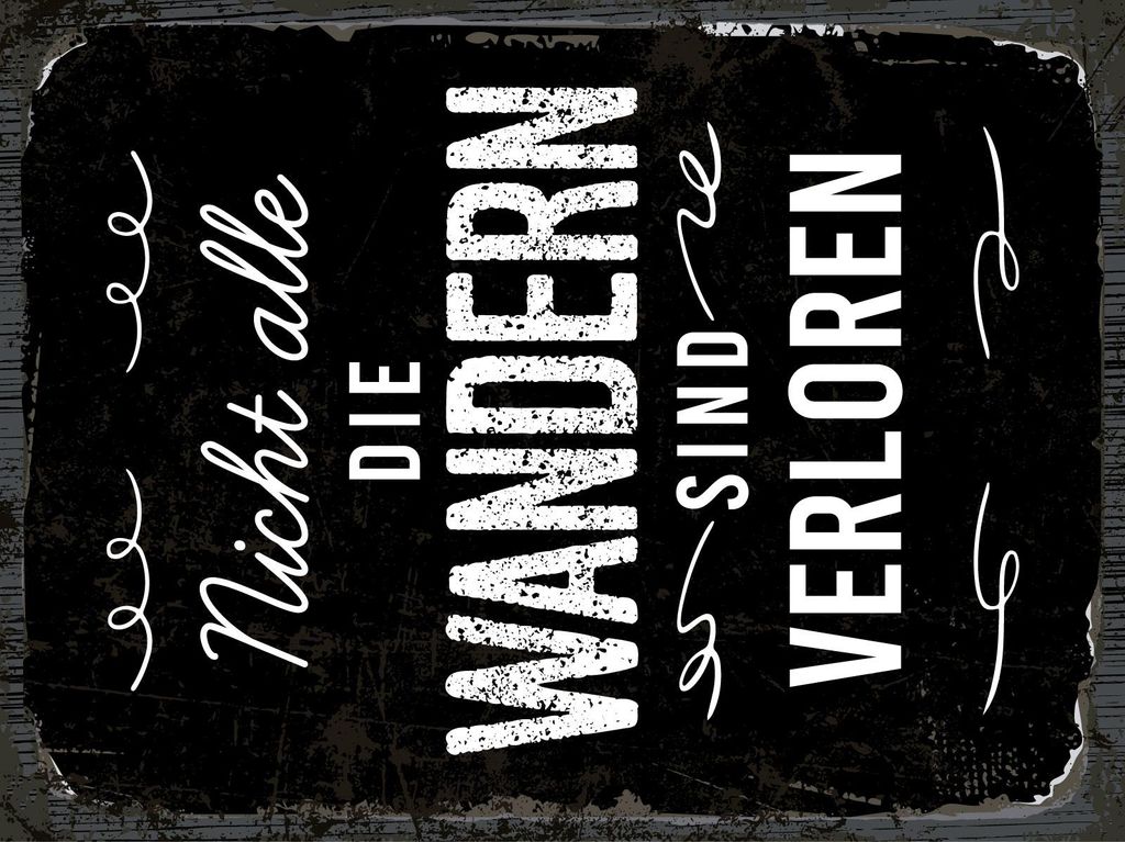 vianmo Blechschild 40x30 cm Nicht alle die Wandern sind verloren