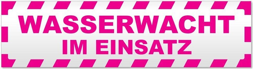 Kiwistar - Autoaufkleber - Pink - 60 x 16 cm - Wasserwacht im Einsatz gestreift - Hinweis Aufkleber Sticker für Auto, Kfz, Fahrrad, PKW, LKW