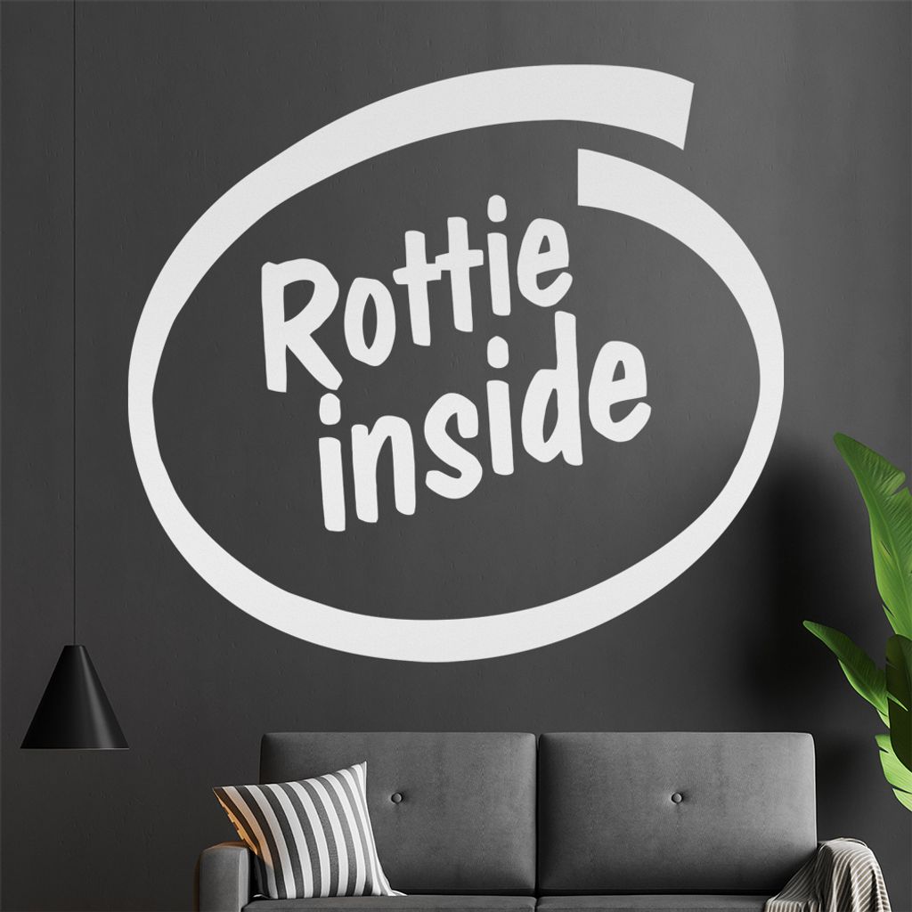 Rottie inside Wandtattoo in 6 Größen - Wandaufkleber Wall Sticker - Dekoration, Küche, Wohnzimmer, Schlafzimmer, Badezimmer
