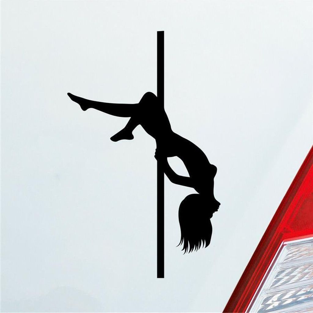 Auto Aufkleber Sexy Girl Mädchen Tanzen Poledance Strip GoGo Pin Up 12x7 cm Schwarz Matt Sticker Heckscheibenaufkleber