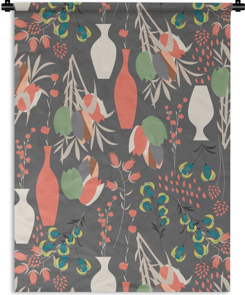 MuchoWow Wandteppich Wandbehang Blumenstrauß - Blumen - Muster 60x80 cm Tapisserie Dekoration Wandtuch - Decke - Wandtücher - Wohne