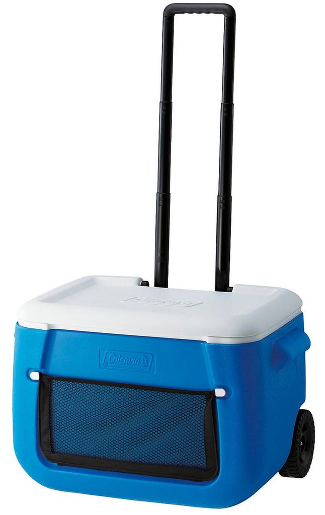 50QT Poly-lite Wheeled Mesh Kühlbox (blau/weiß) Produktbild 