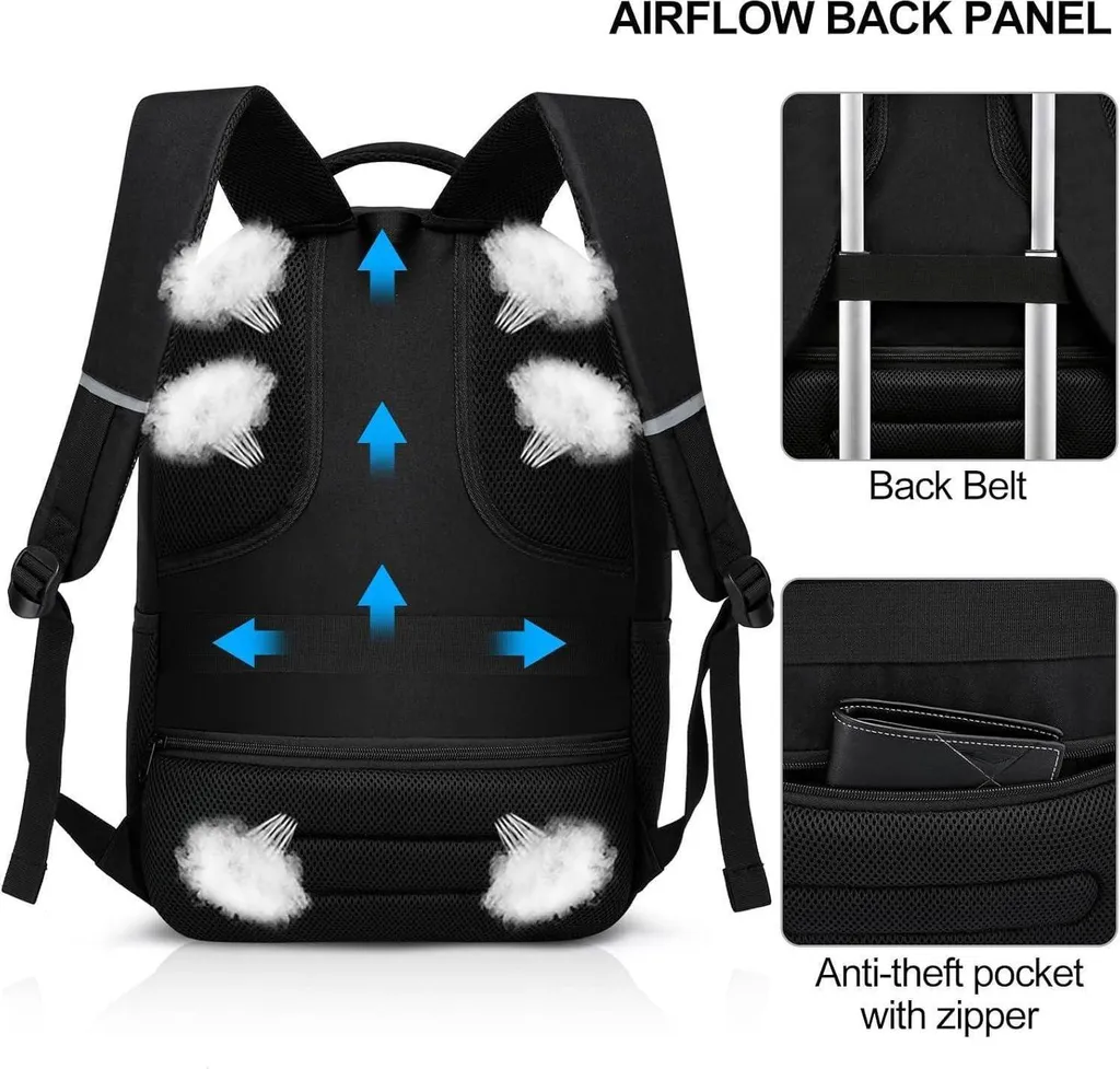 Sac à dos business imperméable pour ordinateur portable 15,6 pouces noir - 5