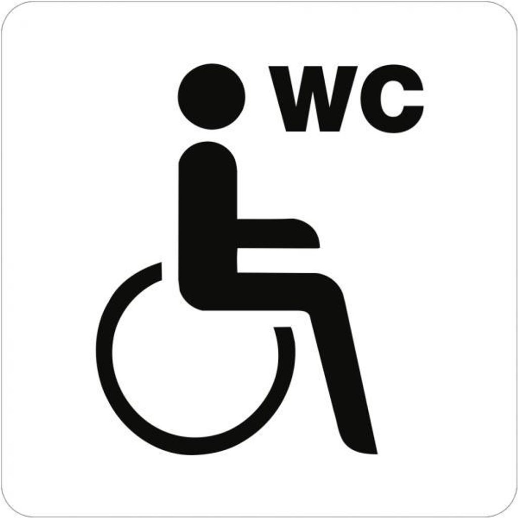 Dreifke Schild Piktogramm WC Behinderte/barrierefrei mit Text "WC", Kunststo...