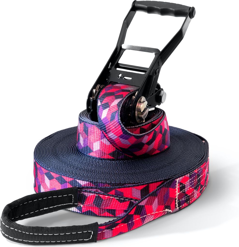 Slackline Set Cubes, 25 Meter, inklusive Tragebeutel aus Produktbild 