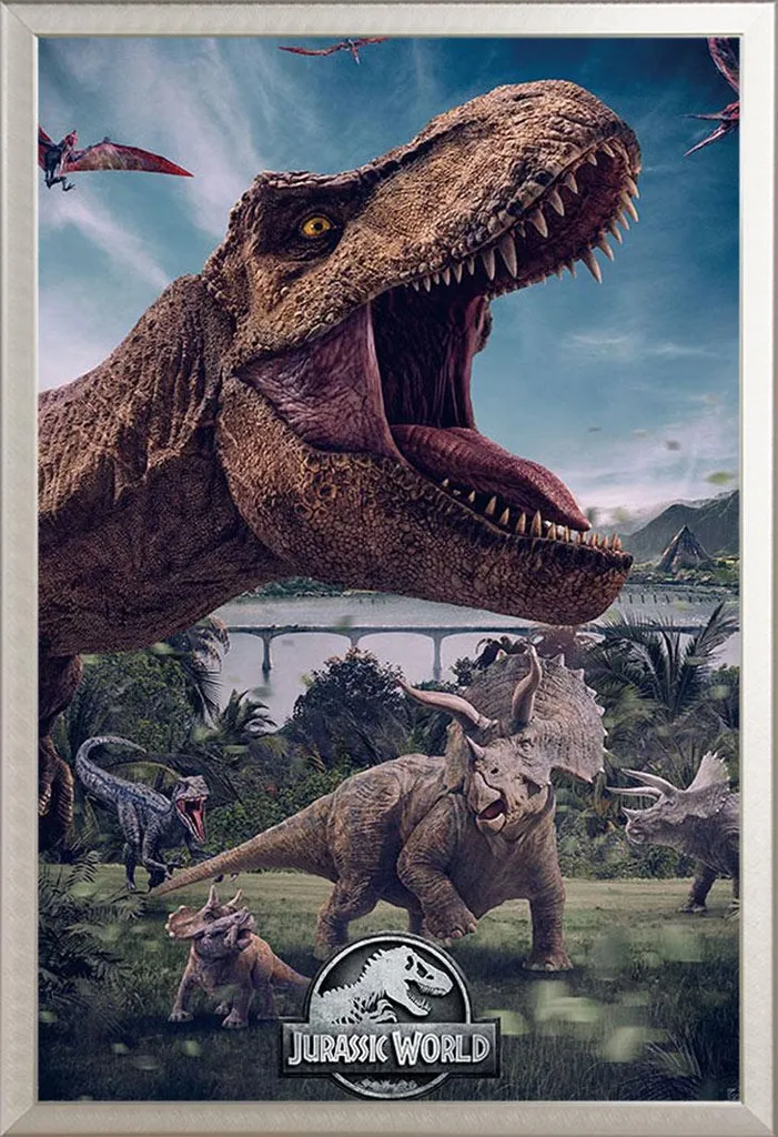 Décoration murale Jurassic World : affiche encadrée Shinsuke® 61x91cm