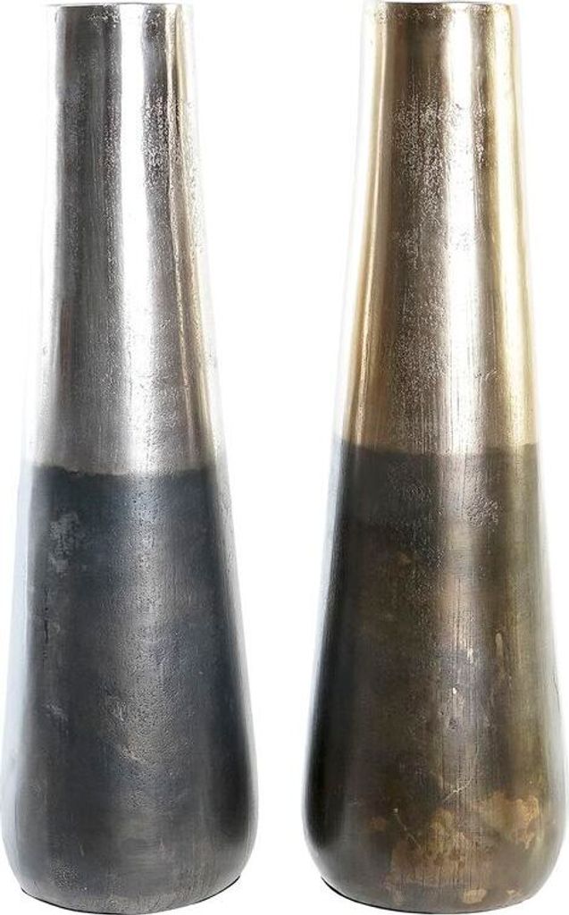 Vase DKD Home Decor 15,5 x 15,5 x 49,5 cm Aluminium Moderne (2 Stück)