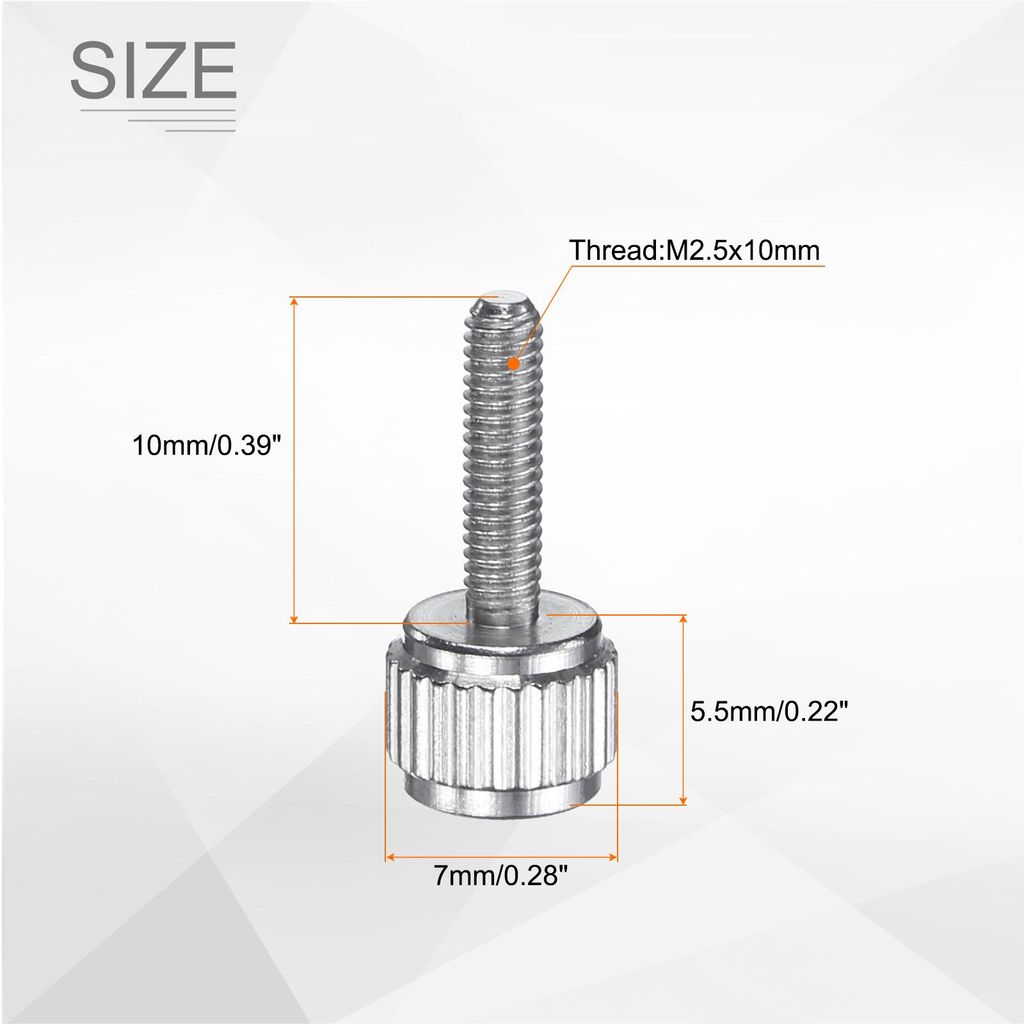 12 Stš¹ck ger?ndelte Daumenschrauben M2,5x10mm Edelstahl-Sperrschrauben Runde Flachkopfkn?pfe fš¹r Schieblehre Messwerkzeug Zubeh?r, Silber