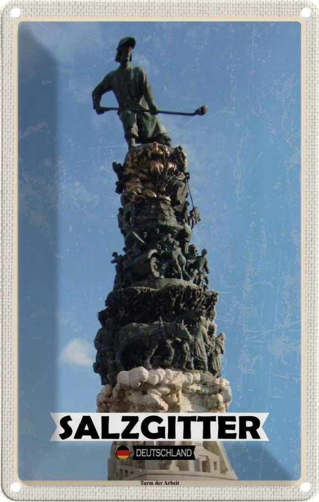 vianmo Blechschild 18x12 cm Salzgitter Turm der Arbeit Abenteuer Reisen Urlaub