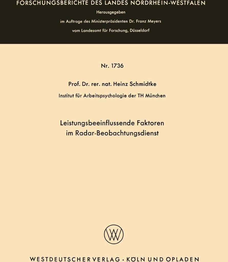 Leistungsbeeinflussende Faktoren im Radar-Beobachtungsdienst