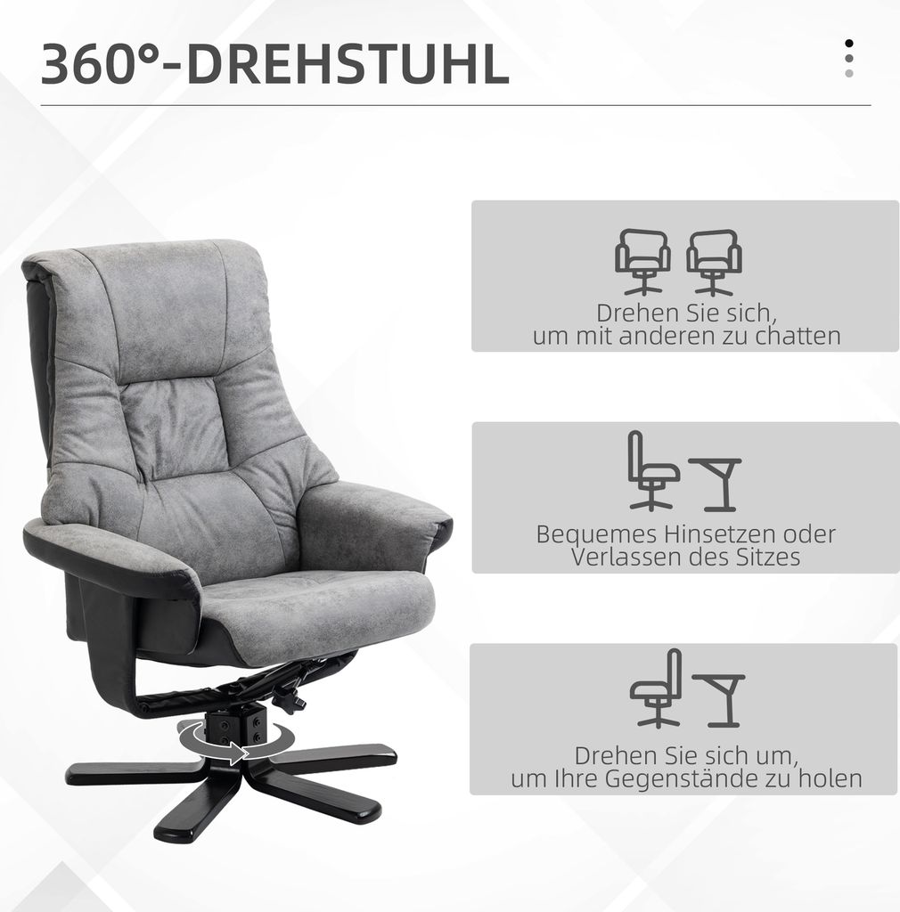 Homcom relaxa n kreslo s taburetom oto n tv kreslo tv obr zok