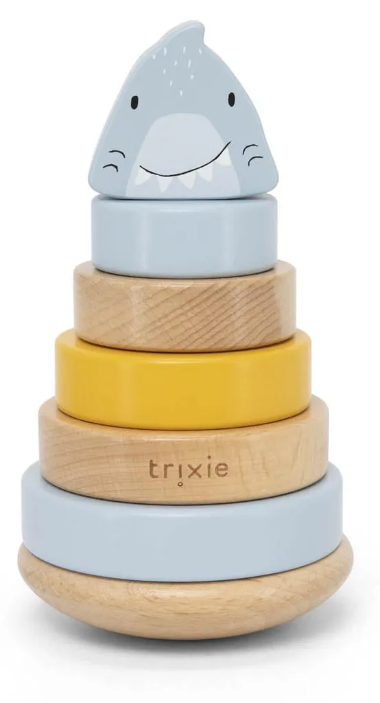 Jouet Montessori tour à empiler Trixie Requin pour éveil sensoriel