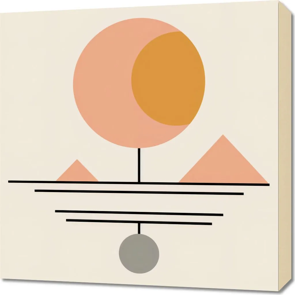 Tableau Image 60 x 60 cm Utopie Géométrique - Art Abstrait Moderne