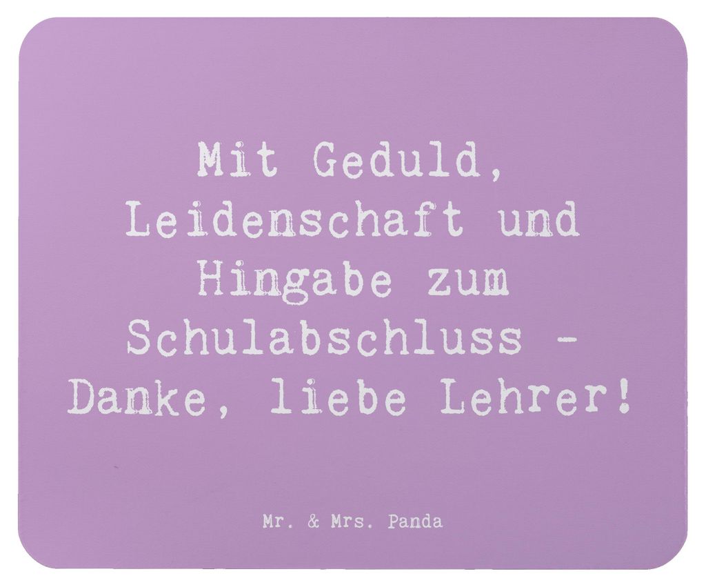 Mr. & Mrs. Panda Mousepad Spruch Danke Lehrer - Lavendeltraum - Geschenk, Bedanken, fördern, Lieblingslehrer, Aufmerksamkeit, Mauspad, Lehrerdank,...