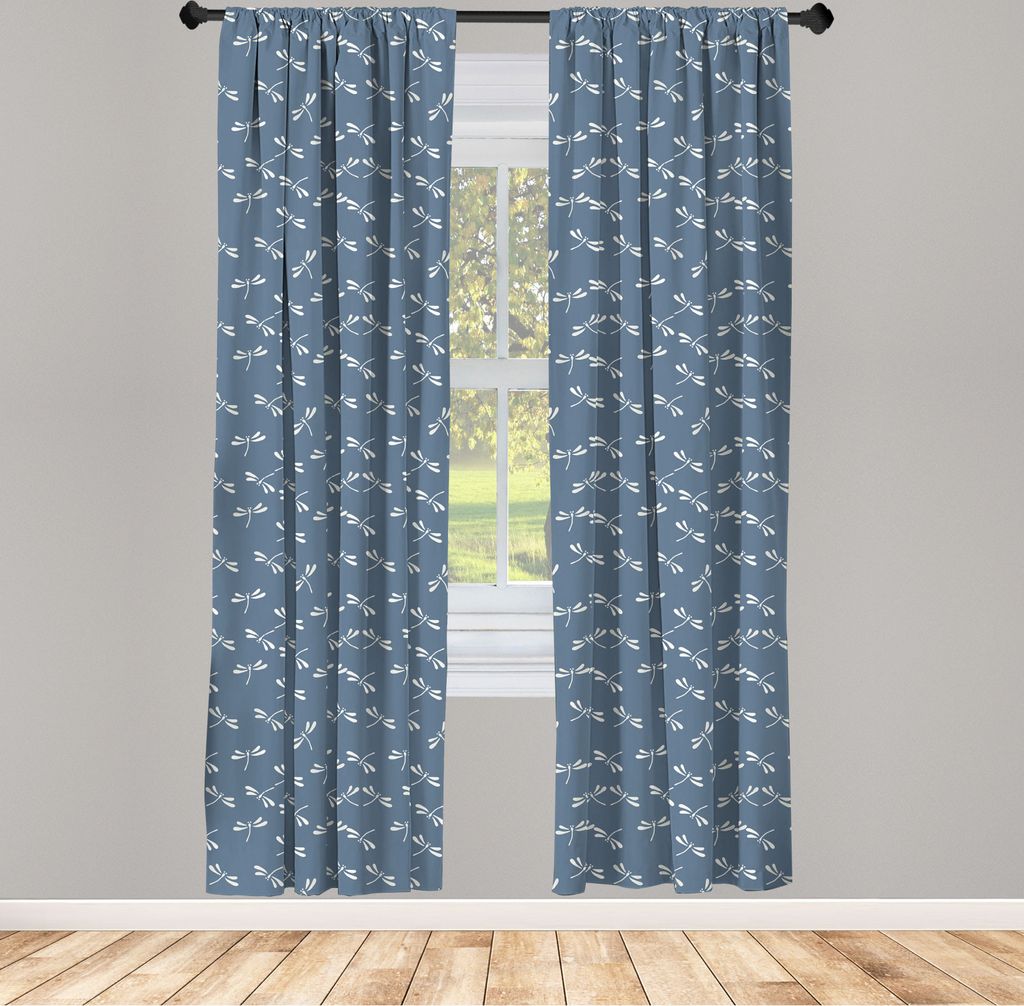 ABAKUHAUS Libelle Vorhänge, Gardinen, Tropische Wildlife Pattern japanischen Stil orientalischen Natur inspiriert Muster, 2 Stück 75 x 225 cm, , ...