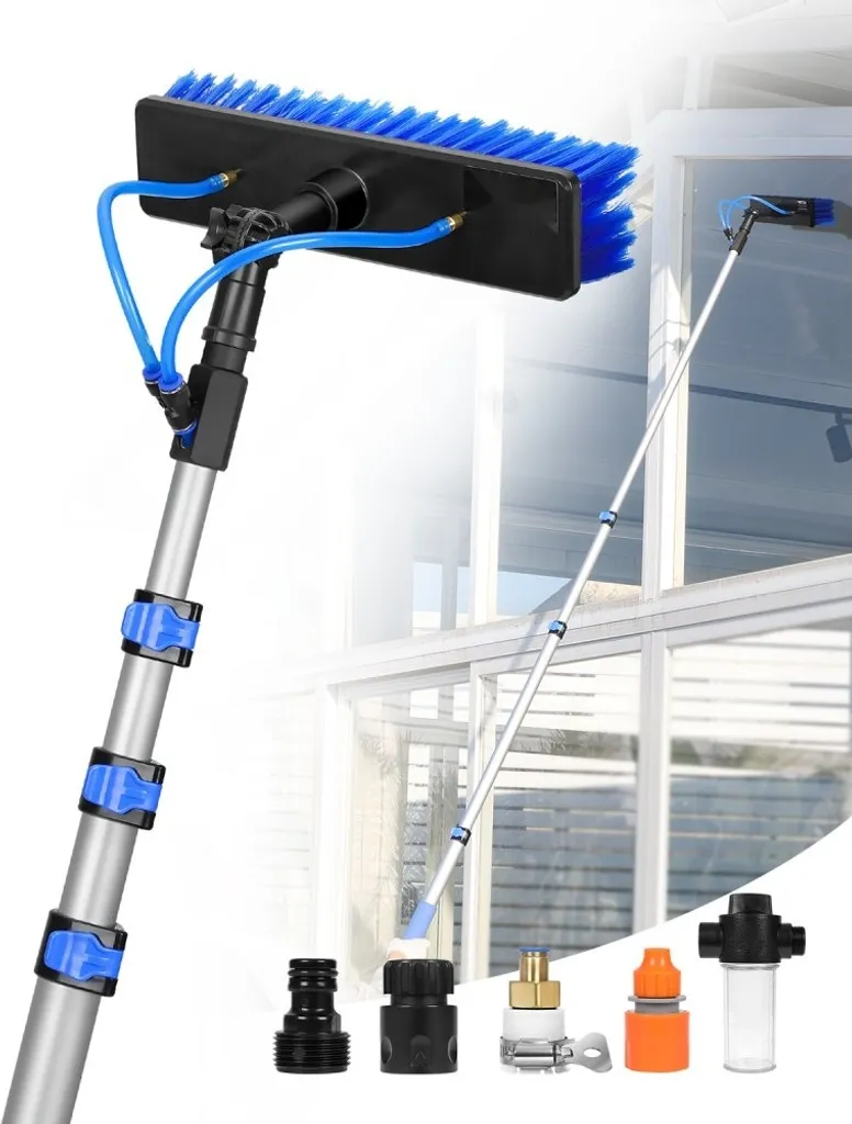 Brosse de lavage télescopique 3,6m idéale pour panneaux solaires et vitres