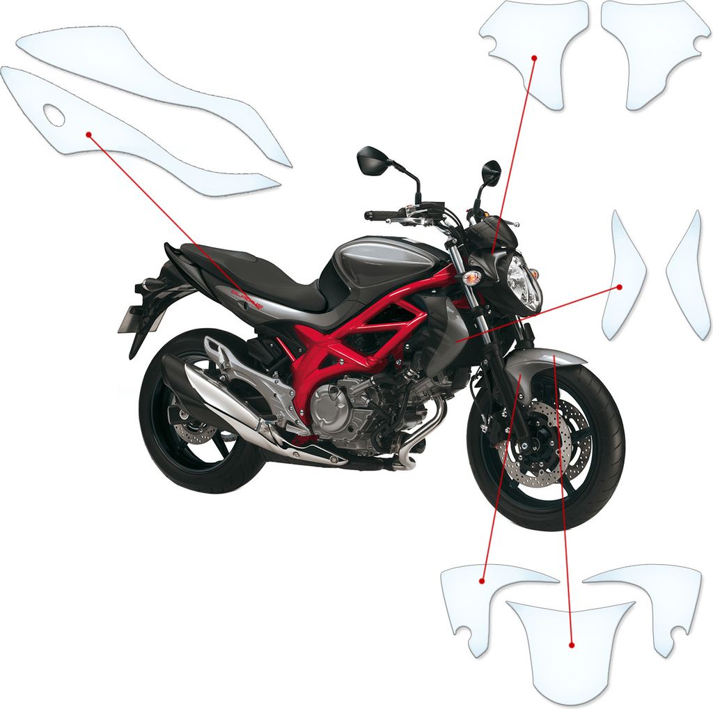 Lackschutzfolie Steinschlagschutz passend für Suzuki SFV650 GLADIUS (2015-C) ohne tank