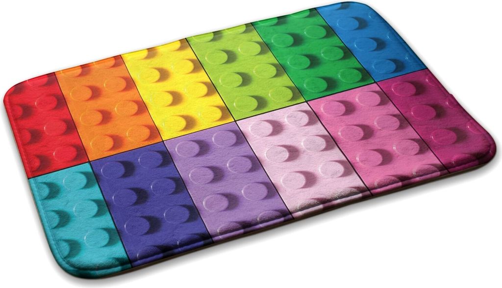 Teppich Kinderteppich Schlafzimmer Modern - 75 cm x 45 cm - Blöcke In Farben