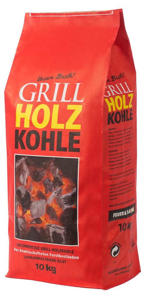 Holzkohlewerk Lüneburg Grillholzkohle Feuer & Flamme 10 kg Produktbild 