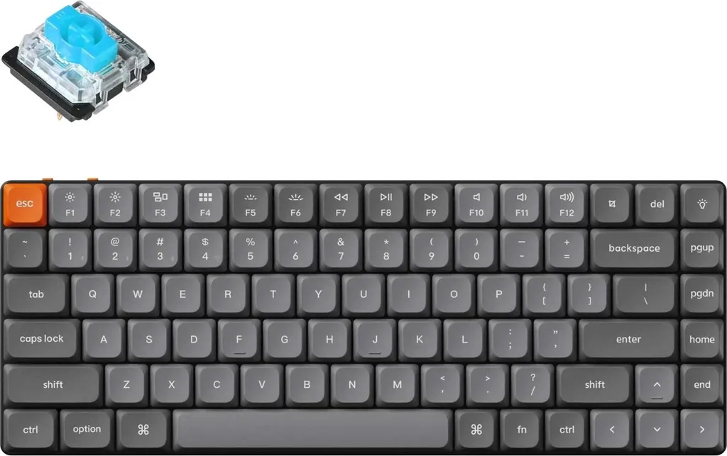 Keychron K3 Max Clavier Bluetooth et 2.4GHz QMK/VIA Layout DE Gris Orange