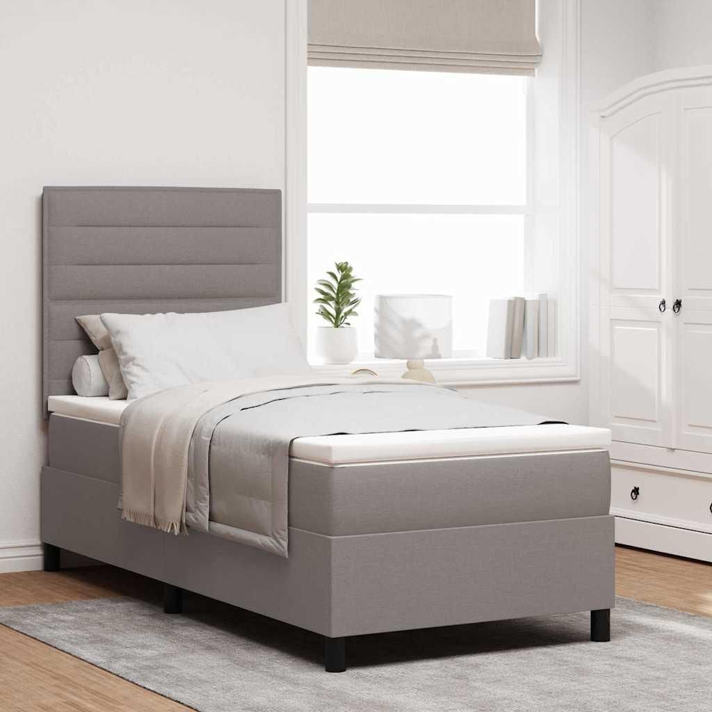 Maison Exclusive - Boxspringbett mit Matratze Taupe 100 x 200 cm Stoff