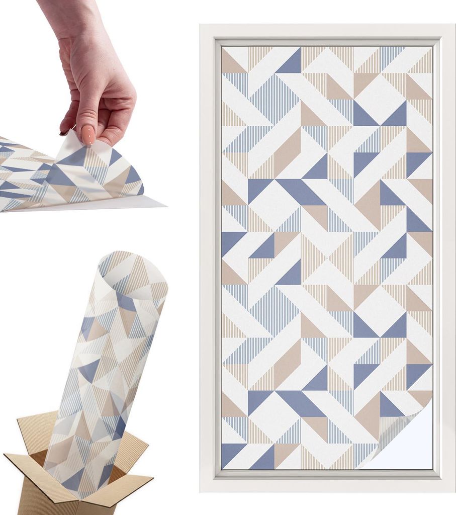 Buntglasfolie für Fenster – 100x50 cm – Stained-Glass-Fensterfolie, dekorativ & blickdicht – Selbstklebende Glasdekorfolie im Buntglas-Desig...