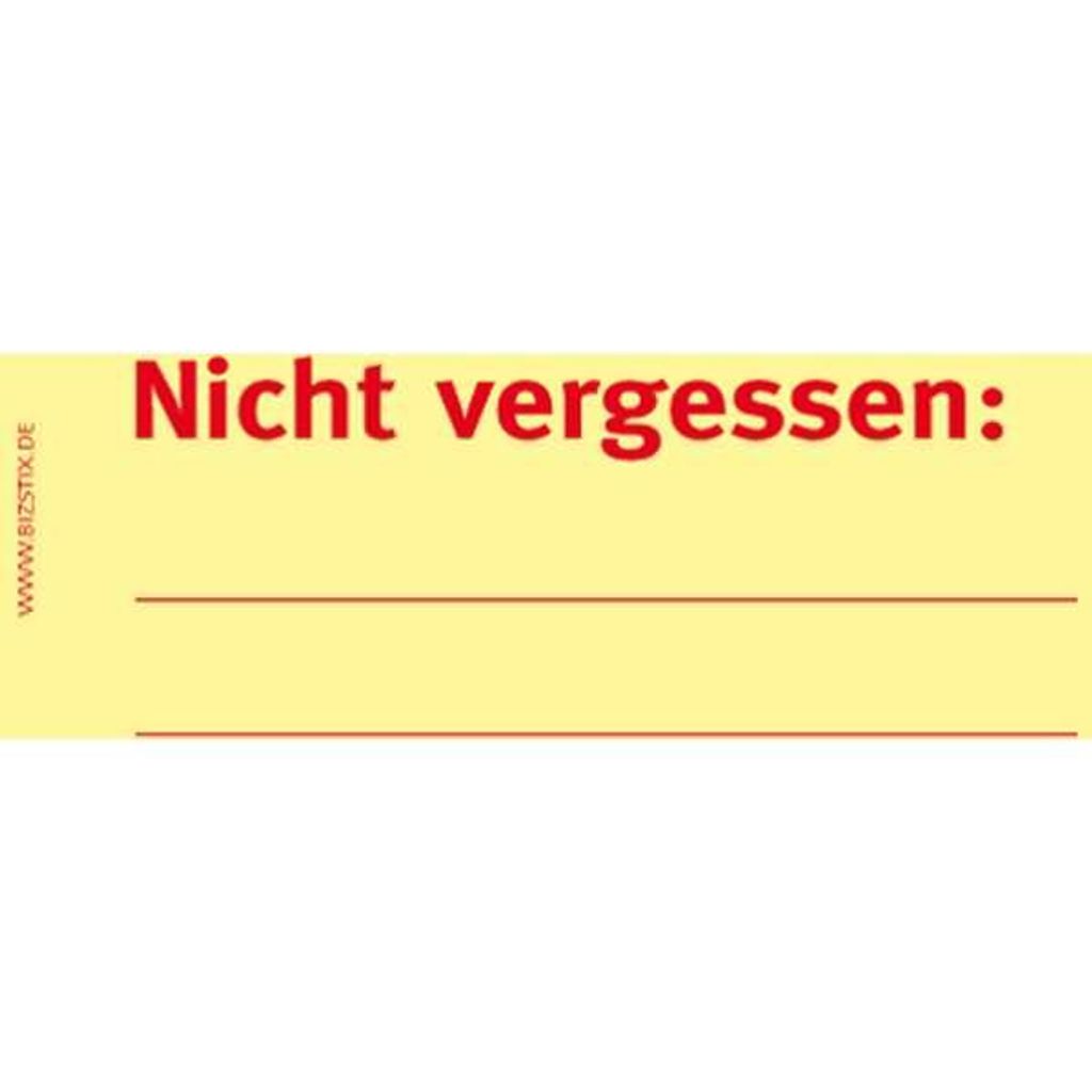 Haftnotizen 75 x 35 mm, gelb Nicht vergessen