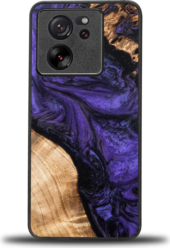 Protection luxe pour Xiaomi 13T Pro en bois violet - Style et sécurité