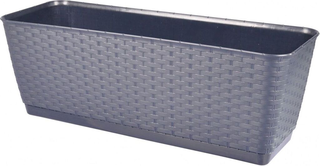 Blumenkasten 29,5cm Rattanoptik Untersetzer Balkonkasten Produktbild 