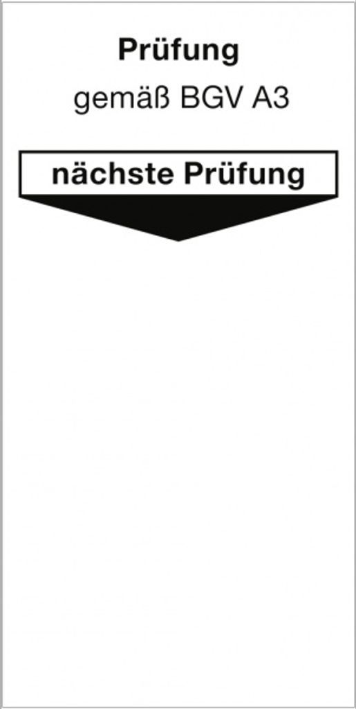 Dreifke Aufkleber Grundplakette Prüfung gemäß BGV A3 nächste Prüfung, Folie,...