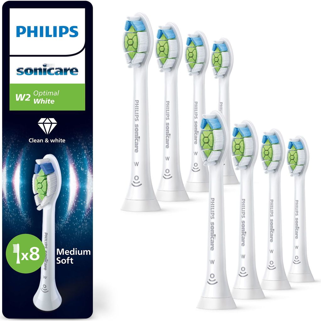 A product shot of Philips Sonicare toothbrush heads with packaging.