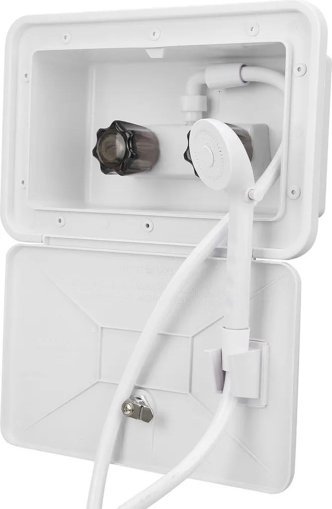 Douche Extérieure Verrouillable avec Kit de Lavage pour Camping-car