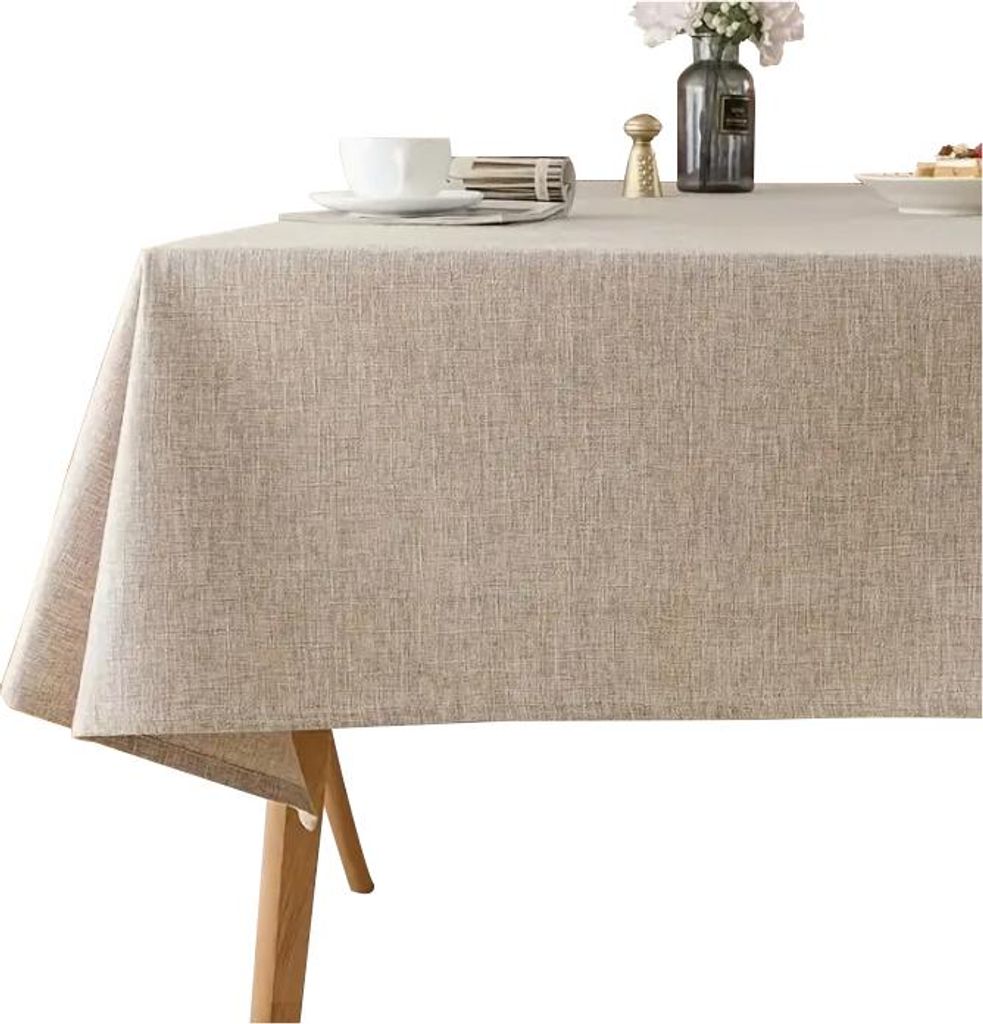Beige Leinen-Tischdecke, rechteckig 140x150 cm