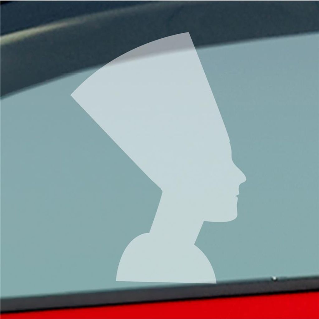 Auto Aufkleber Pharaonin Nofretete Pharao Ägypten Egypt Car 10x14 cm Milchglas Sticker Heckscheibenaufkleber