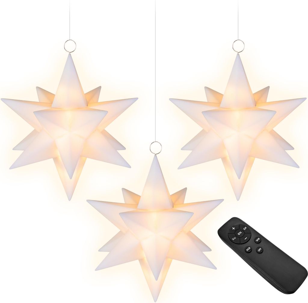 3.01 Schwebende LED Sterne 3er Set - hochwertige Produktbild 