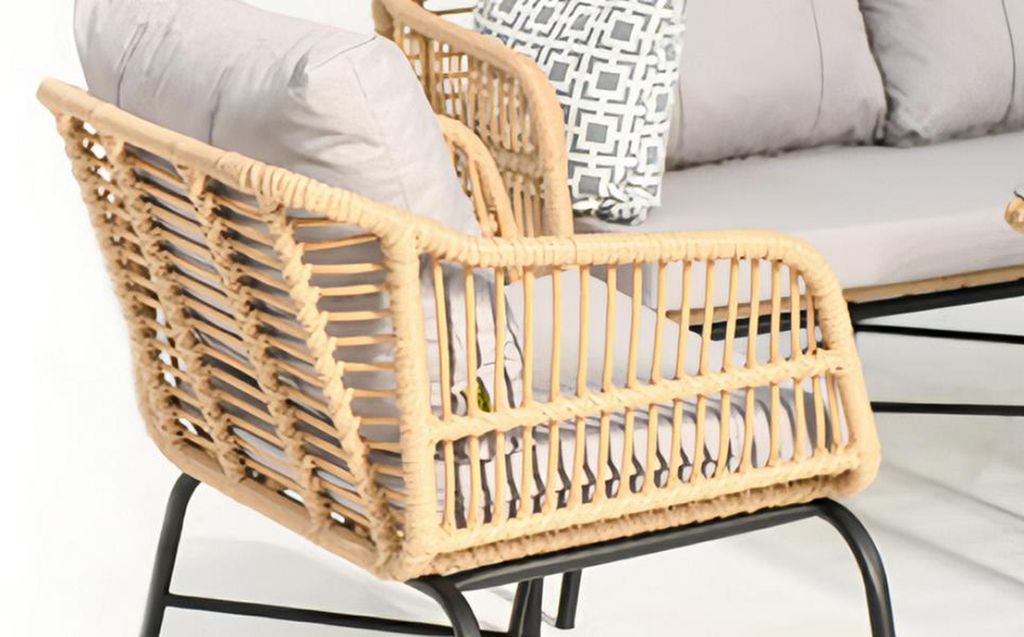 GartenMöbel Garten Sitzmöbel Sofagarnitur Dreisitzer Sofa Sessel Esstisch Set