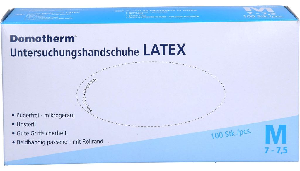 Domotherm Untersuchungshandschuhe Latex M, 100 St HAS