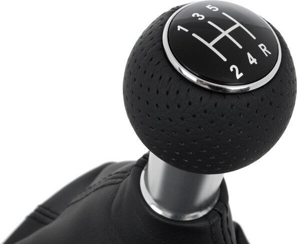 Schaltknauf Schaltmanschette Schwarz 5-Gang = R Rechts unten für Audi A4 8E B6