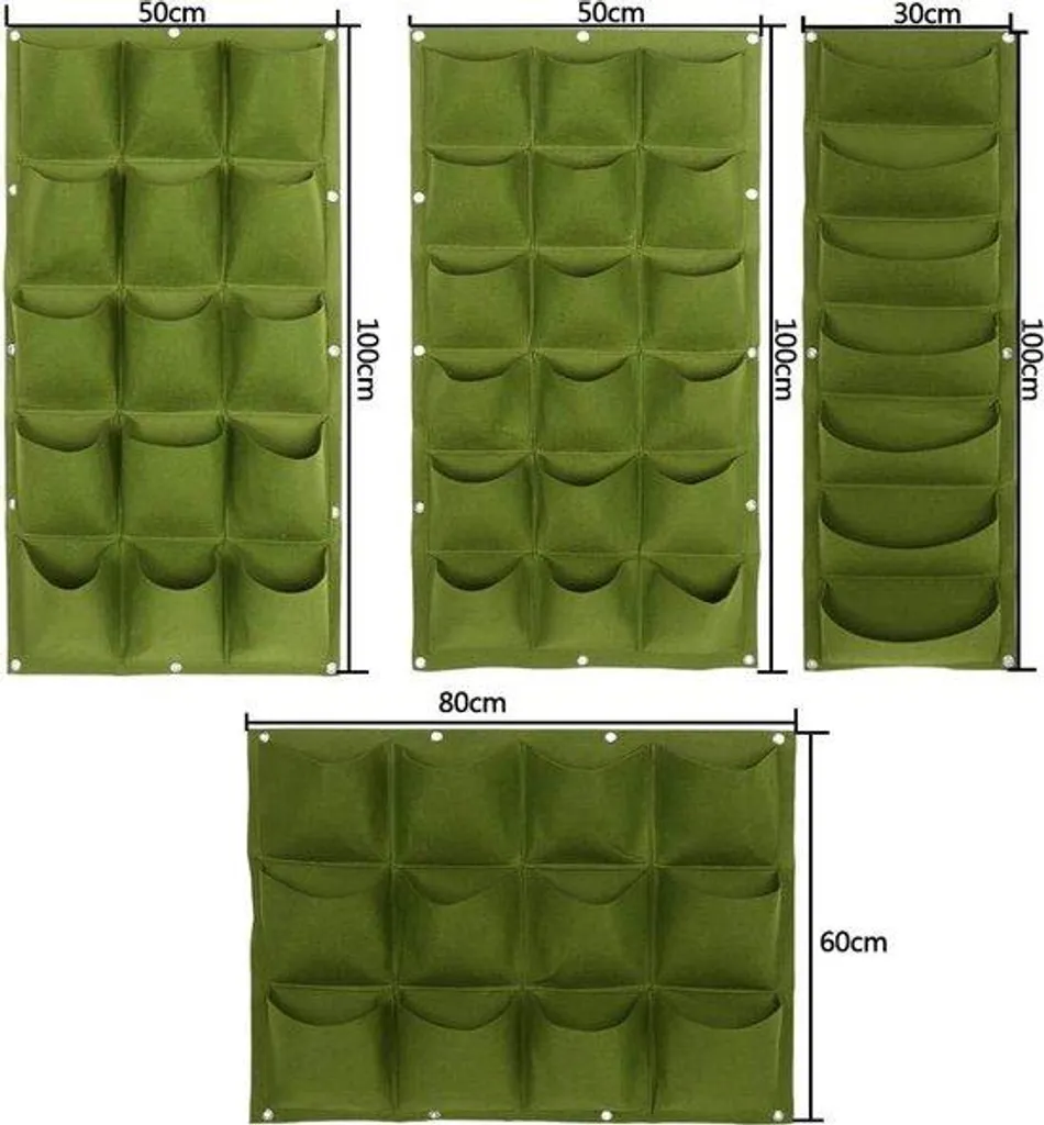 Potager mural suspendu avec 18 sacs de plantation pour fleurs et aromates