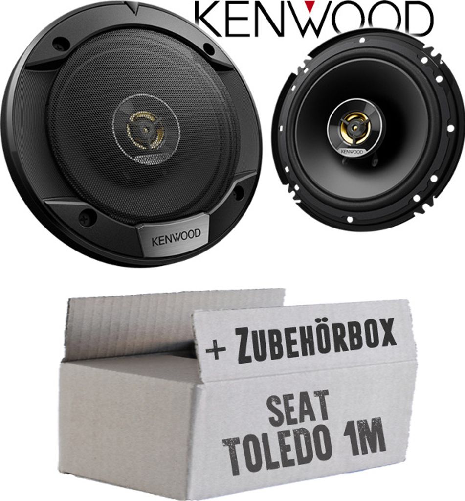 Lautsprecher Boxen Kenwood KFC-S1676EX - 16,5cm 2-Wege Koax Auto Einbauzubehör - Einbauset passend für Seat Toledo 1M - justSOUND