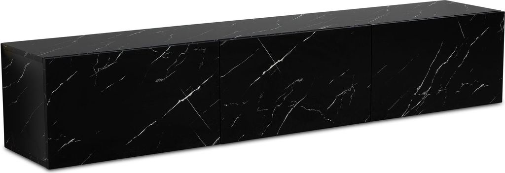 Lowboard Hängend Marmor-Optik Schwarz 160x30x30cm Produktbild 