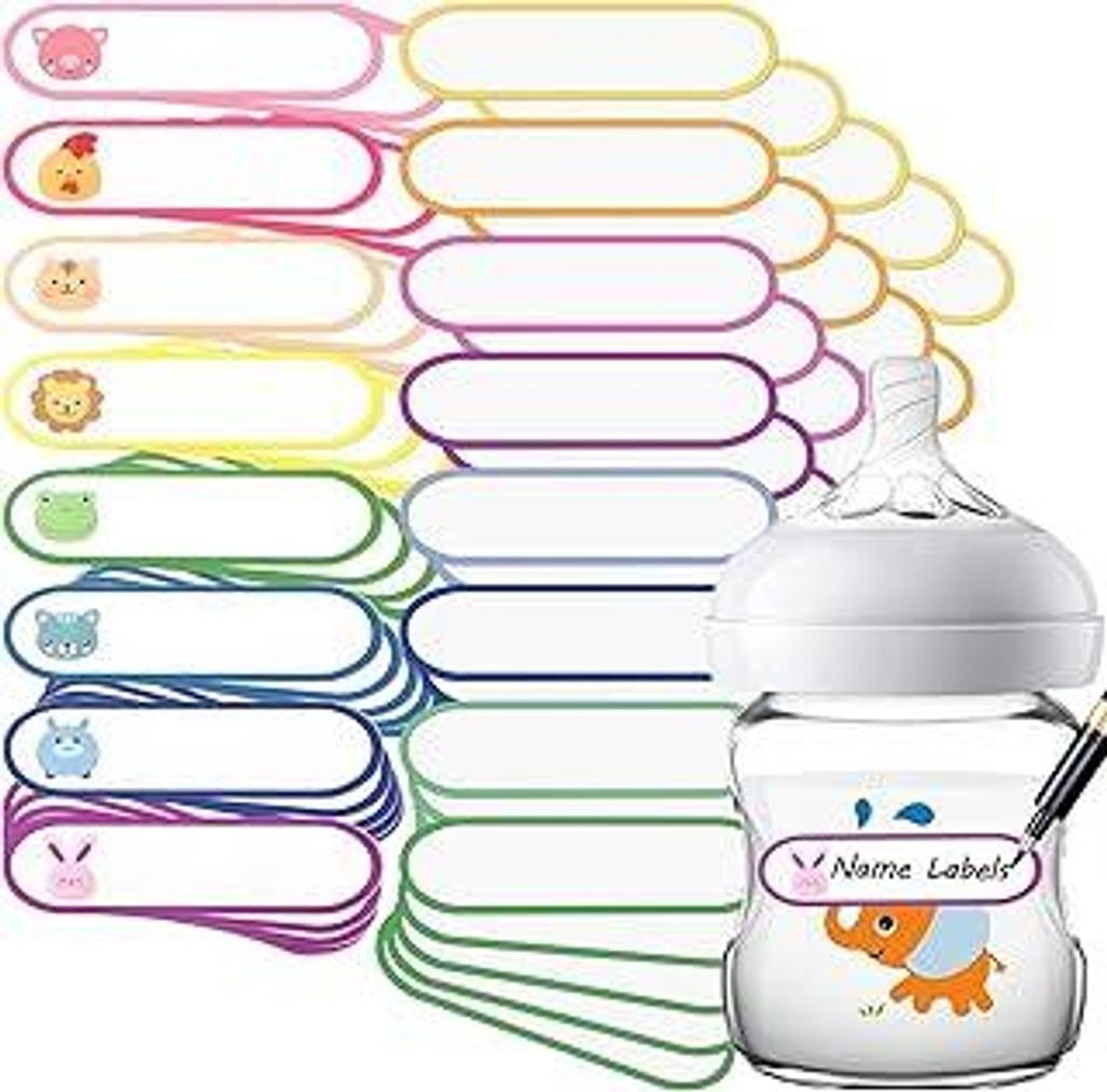 Namensaufkleber für Kinder (80 Stk. 58x14 mm)-Wasserfest Namensschilder für Kita, Kindergarten und Schule Gegenstände, Personalisierte Schulaufk...