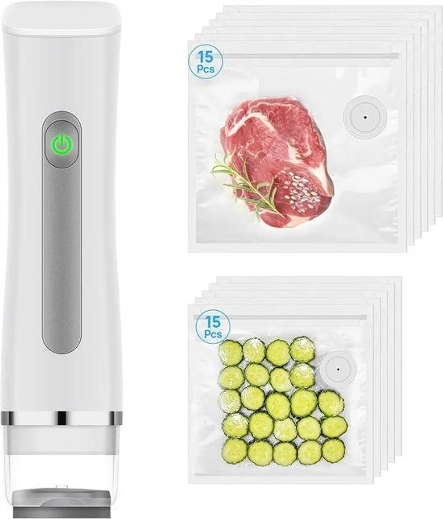 Soudeuse de sacs sous vide avec port USB-C et 30 sachets inclus