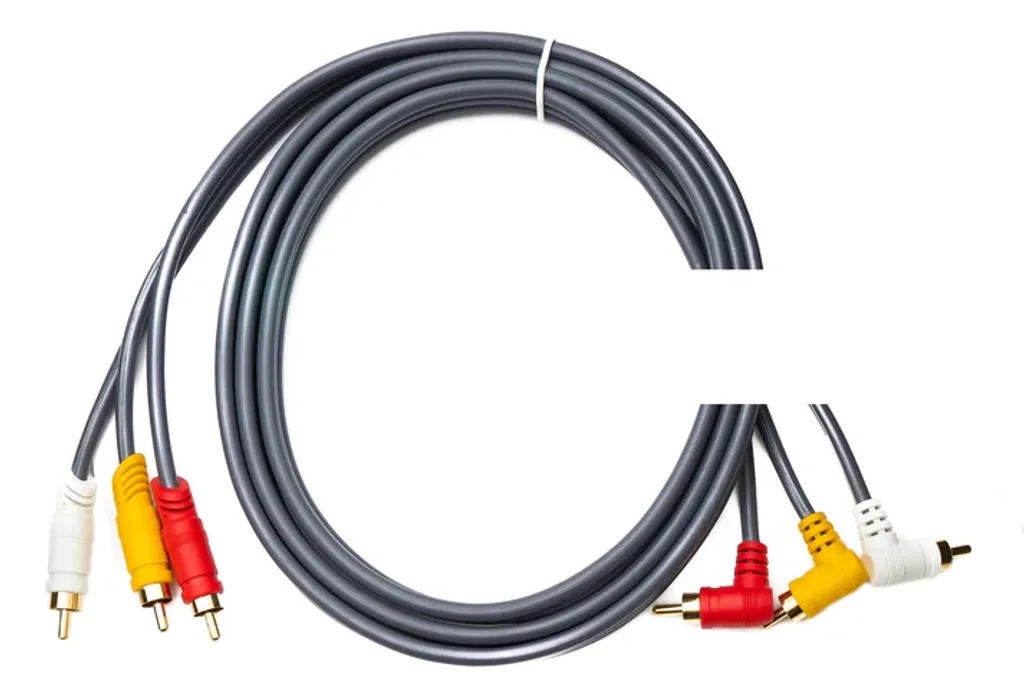 SYSTEM-S Cavo RCA 180cm 3 RCA Maschio Maschio Angolato Nero