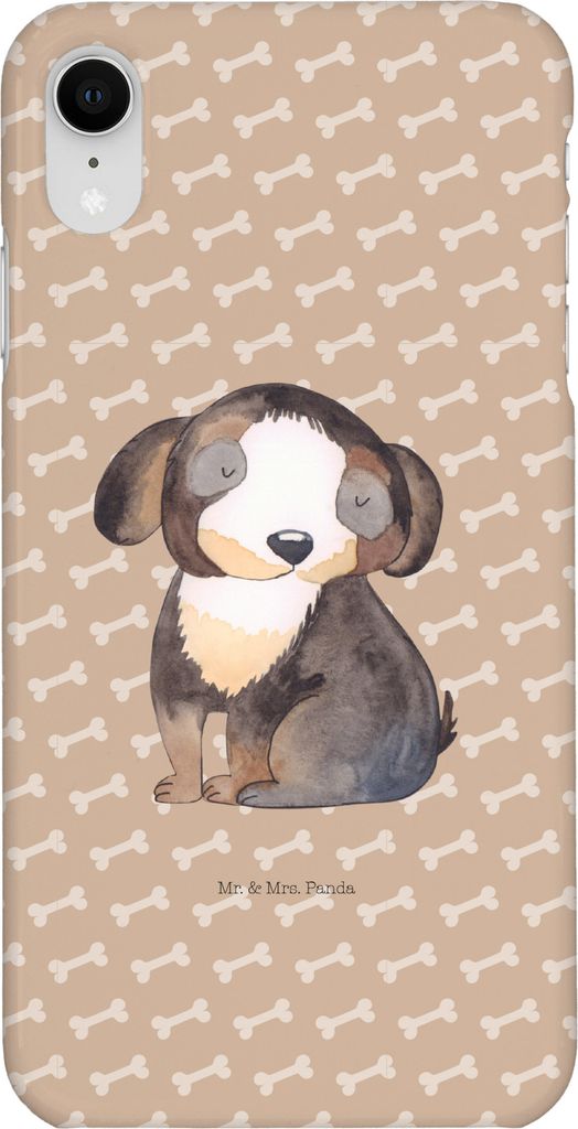 Mr. & Mrs. Panda Iphone XR Handyhülle Hund Entspannen - Hundeglück - Geschenk, Premium Kunststoff, Handy Case, Sprüche, Süß, Entspannt, Liebe,...