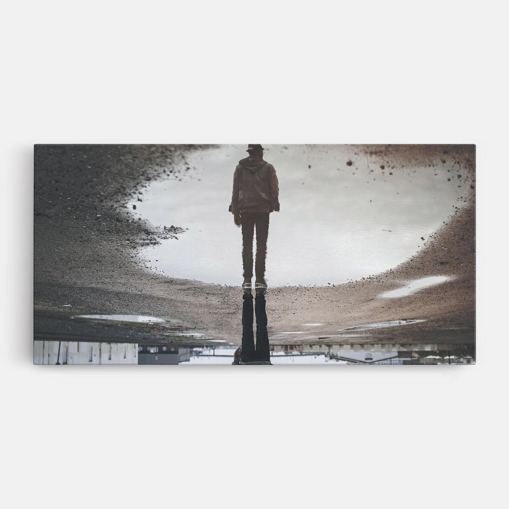 ARTHUB Leinwandbild 40x80 cm, Water Refraction | Wohnzimmerdekoration, Hängende Bilder, Wanddekoration, Heimdekoration, Abstrakte, Optische Täu...