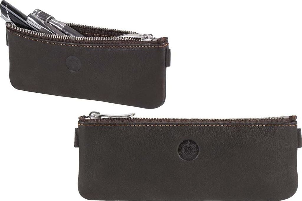 Stiftetui Federmäppchen Leder Sonnenleder Stifteetui Stifttasche mocca